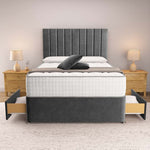 Prague Divan Bed - Steel Plush Velvet