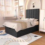 Prague Kids Ottoman Divan Bed - Black Chenille