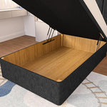 Prague Kids Ottoman Divan Bed - Black Chenille