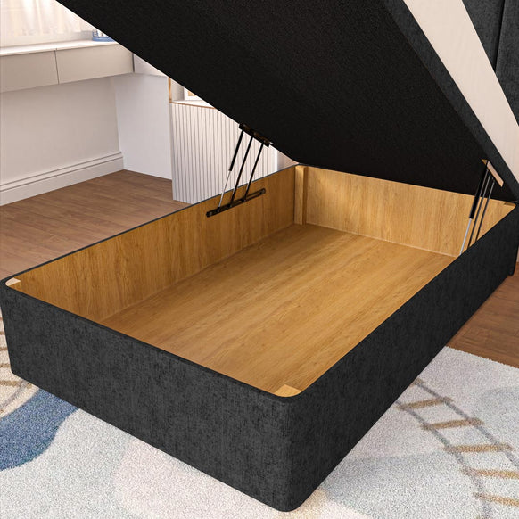 Prague Kids Ottoman Divan Bed - Black Chenille
