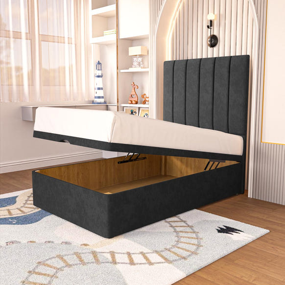 Prague Kids Ottoman Divan Bed - Black Naples