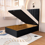 Prague Kids Ottoman Divan Bed - Black Plush Velvet