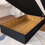 Prague Kids Ottoman Divan Bed - Black Plush Velvet
