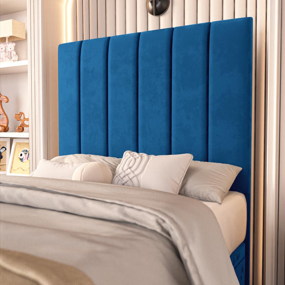 Prague Kids Ottoman Divan Bed - Blue Plush Velvet