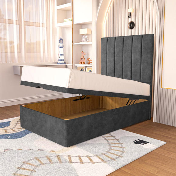 Prague Kids Ottoman Divan Bed - Charcoal Coniston