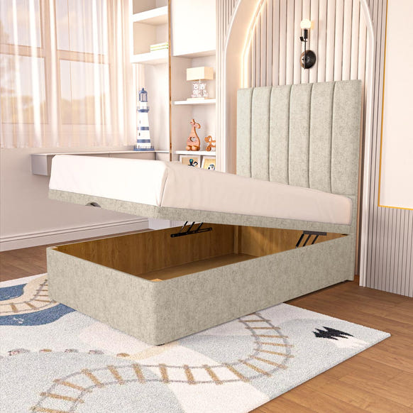 Prague Kids Ottoman Divan Bed - Cream Chenille