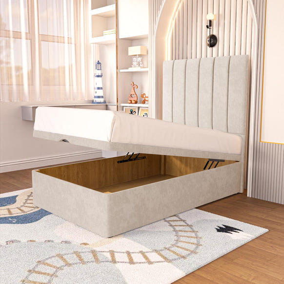 Prague Kids Ottoman Divan Bed - Cream Naples