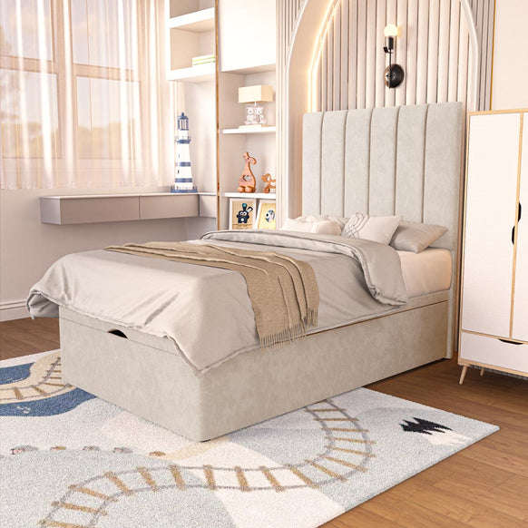Prague Kids Ottoman Divan Bed - Cream Naples