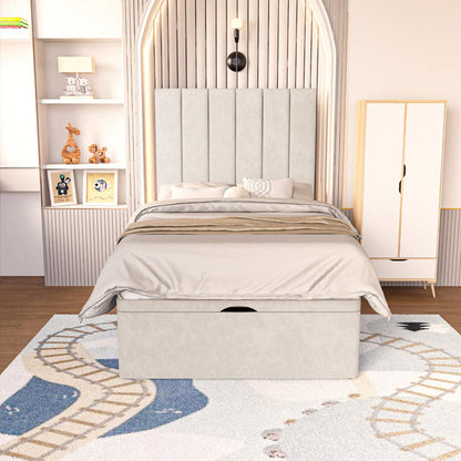 Prague Kids Ottoman Divan Bed - Cream Naples