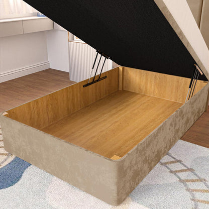 Prague Kids Ottoman Divan Bed - Mink Plush Velvet
