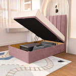 Prague Kids Ottoman Divan Bed - Pink Plush Velvet