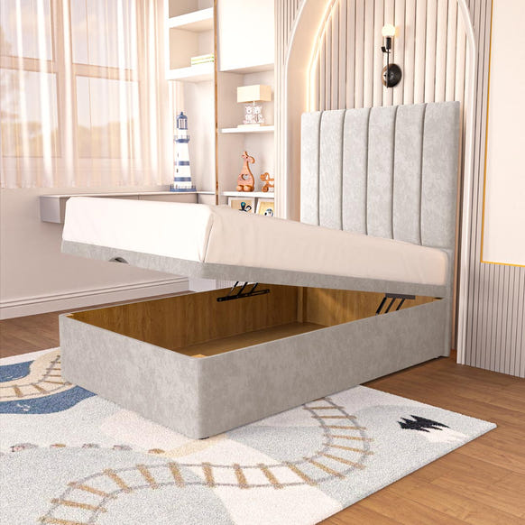 Prague Kids Ottoman Divan Bed - Seal Grey Naples