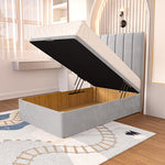 Prague Kids Ottoman Divan Bed - Silver Plush Velvet