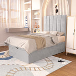 Prague Kids Ottoman Divan Bed - Silver Plush Velvet