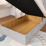Prague Kids Ottoman Divan Bed - Silver Plush Velvet