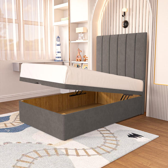 Prague Kids Ottoman Divan Bed - Slate Grey Naples
