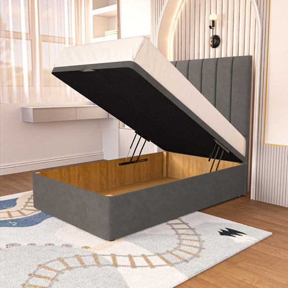 Prague Kids Ottoman Divan Bed - Slate Grey Naples