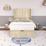 Prague Kids Wingback Ottoman Divan Bed - Almond Coniston