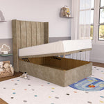 Prague Kids Wingback Ottoman Divan Bed - Mink Coniston