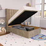 Prague Kids Wingback Ottoman Divan Bed - Mink Coniston
