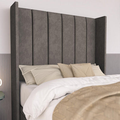 Prague Kids Wingback Ottoman Divan Bed - Slate Grey Naples