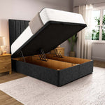 Prague Ottoman Divan Bed - Black Chenille