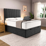 Prague Ottoman Divan Bed - Black Chenille