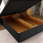 Prague Ottoman Divan Bed - Black Chenille