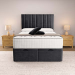 Prague Ottoman Divan Bed - Black Plush Velvet