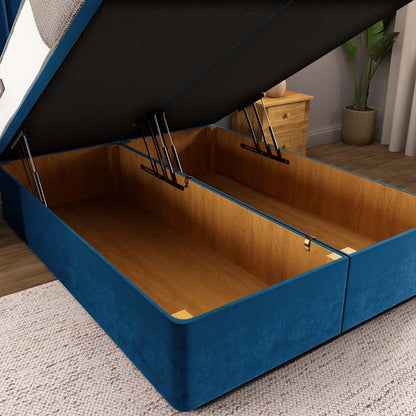 Prague Ottoman Divan Bed - Blue Plush Velvet