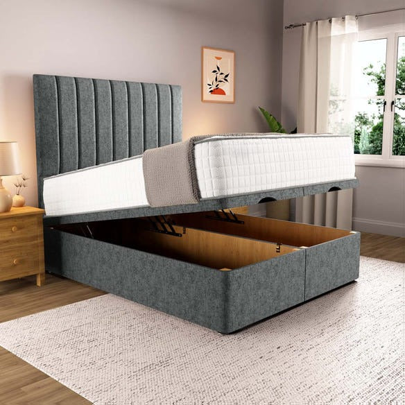 Prague Ottoman Divan Bed - Charcoal Chenille
