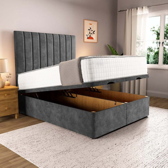 Prague Ottoman Divan Bed - Charcoal Coniston