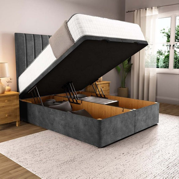 Prague Ottoman Divan Bed - Charcoal Coniston