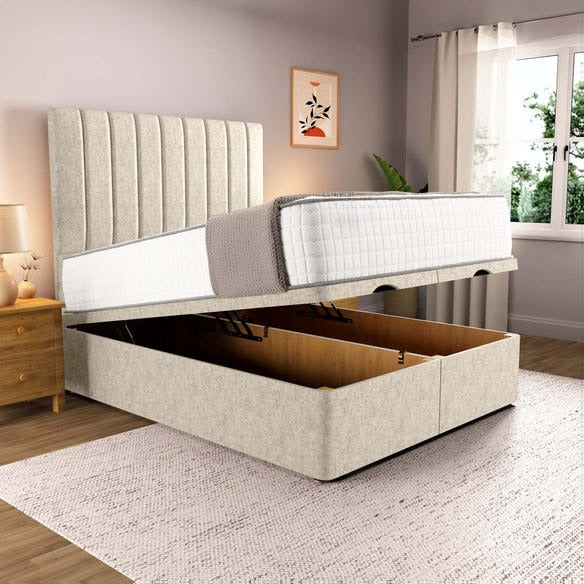 Prague Ottoman Divan Bed - Cream Chenille