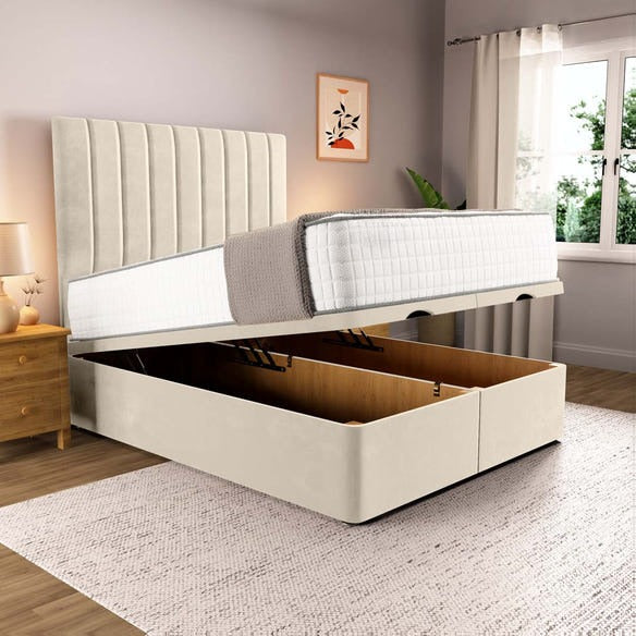Prague Ottoman Divan Bed - Cream Plush Velvet