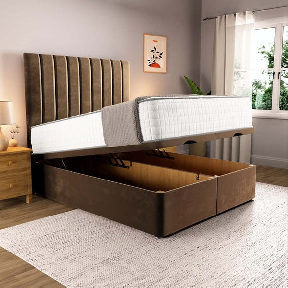 Prague Ottoman Divan Bed - Mocca Plush Velvet