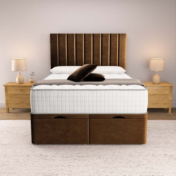 Prague Ottoman Divan Bed - Mocca Plush Velvet