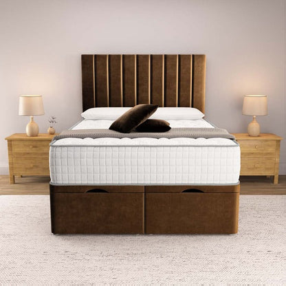 Prague Ottoman Divan Bed - Mocca Plush Velvet