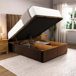 Prague Ottoman Divan Bed - Mocca Plush Velvet