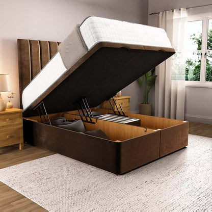 Prague Ottoman Divan Bed - Mocca Plush Velvet