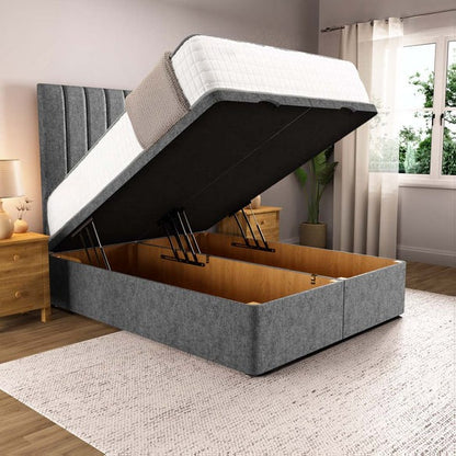 Prague Ottoman Divan Bed - Silver Chenille