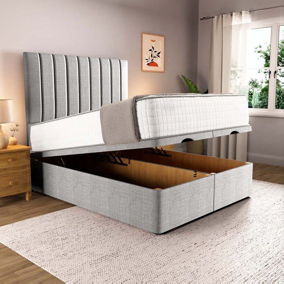 Prague Ottoman Divan Bed - Silver Linoso
