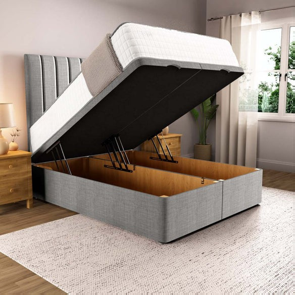 Prague Ottoman Divan Bed - Silver Linoso