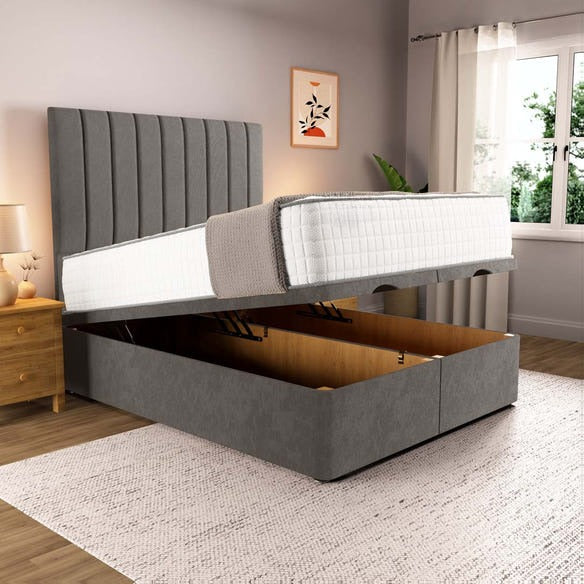 Prague Ottoman Divan Bed - Slate Grey Naples