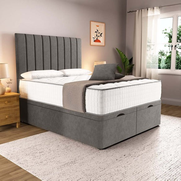 Prague Ottoman Divan Bed - Slate Grey Naples