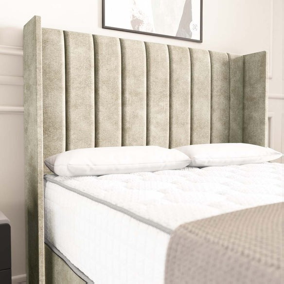 Prague Wingback Divan Bed - Almond Coniston