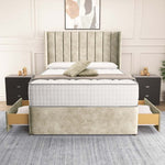 Prague Wingback Divan Bed - Almond Coniston