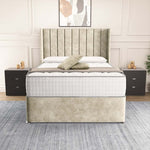 Prague Wingback Divan Bed - Almond Coniston