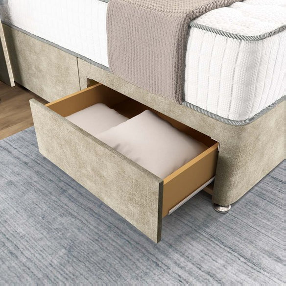 Prague Wingback Divan Bed - Almond Coniston