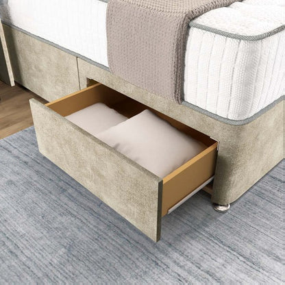 Prague Wingback Divan Bed - Almond Coniston